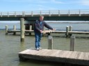 Shawn Mahaney and Atlantic sturgeon visit Prince Frederick on the Patuxent River, MD.