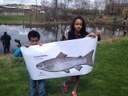 Ratcliffe Family and big salmon in Hadley MA