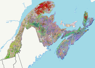 Northeast terrestrial habitat map crosses Canadian border