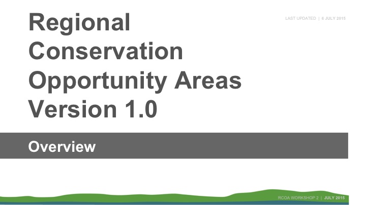 Regional Conservation Opportunity Areas Version 1.0